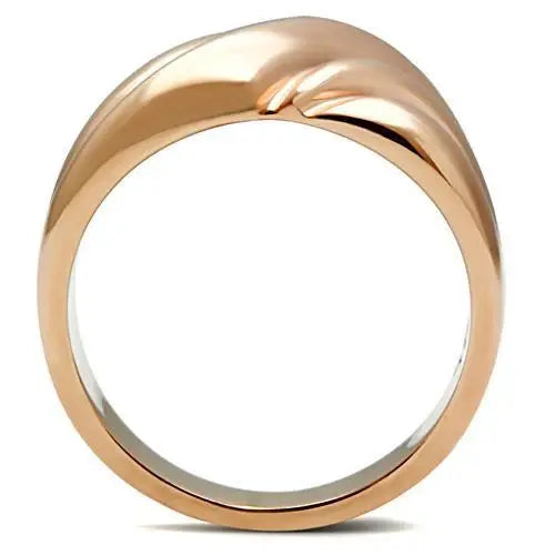 GL214 - IP Rose Gold(Ion Plating) Brass Ring with No Stone - Alamode - Flyclothing LLC
