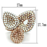 GL219 - IP Rose Gold(Ion Plating) Brass Ring with Top Grade Crystal  in Multi Color - Alamode