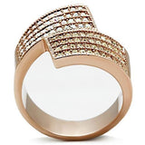 GL229 - IP Rose Gold(Ion Plating) Brass Ring with Top Grade Crystal  in Multi Color - Alamode