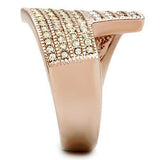 GL229 - IP Rose Gold(Ion Plating) Brass Ring with Top Grade Crystal in Multi Color - Alamode - Flyclothing LLC