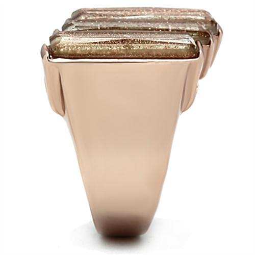 GL231 - IP Rose Gold(Ion Plating) Brass Ring with Synthetic Spinel in Topaz - Alamode - Flyclothing LLC
