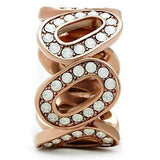 GL232 - IP Rose Gold(Ion Plating) Brass Ring with Top Grade Crystal in Aurora Borealis (Rainbow Effect) - Alamode - Flyclothing LLC