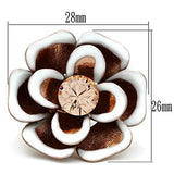 GL247 - IP Rose Gold(Ion Plating) Brass Ring with Top Grade Crystal  in Light Peach