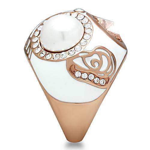 GL248 - IP Rose Gold(Ion Plating) Brass Ring with Synthetic Synthetic Glass in Multi Color - Alamode - Flyclothing LLC