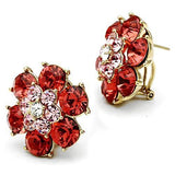 GL252 - IP Gold(Ion Plating) Brass Earrings with Top Grade Crystal  in Multi Color - Alamode