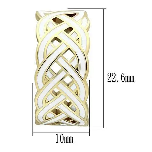 GL272 - IP Gold(Ion Plating) Brass Earrings with Epoxy in White - Alamode - Flyclothing LLC