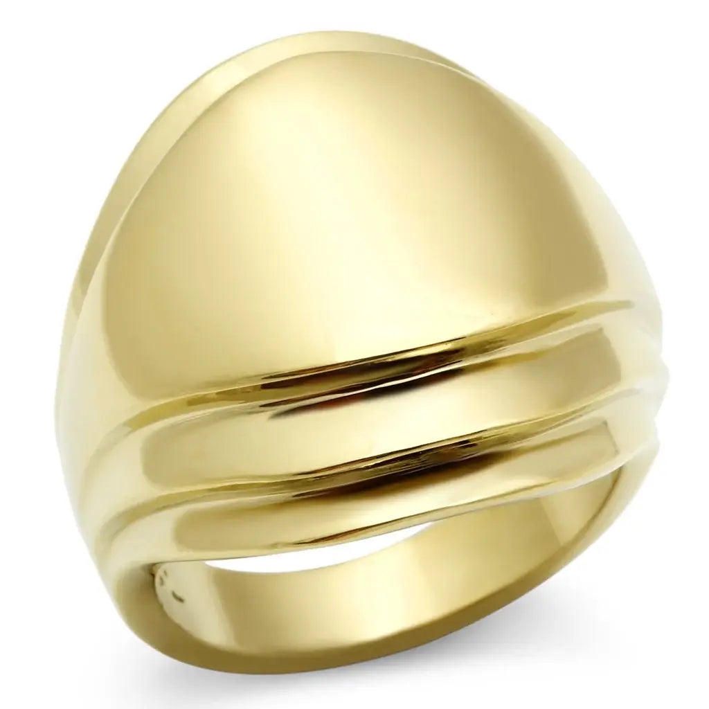 GL286 - IP Gold(Ion Plating) Brass Ring with No Stone - Alamode - Flyclothing LLC