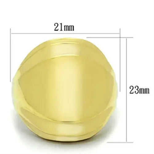 GL286 - IP Gold(Ion Plating) Brass Ring with No Stone - Alamode - Flyclothing LLC