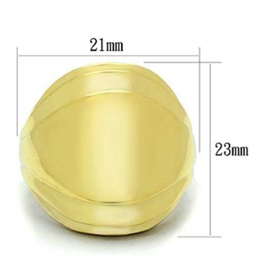 GL286 - IP Gold(Ion Plating) Brass Ring with No Stone - Alamode - Flyclothing LLC
