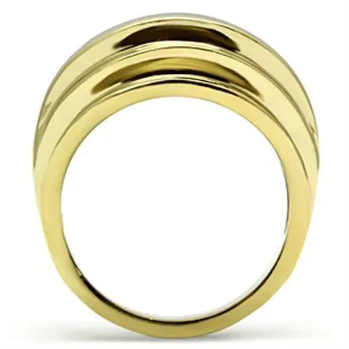 GL286 - IP Gold(Ion Plating) Brass Ring with No Stone - Alamode - Flyclothing LLC