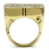GL287 - IP Gold(Ion Plating) Brass Ring with Epoxy in Jet - Alamode - Flyclothing LLC