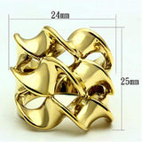GL288 - IP Gold(Ion Plating) Brass Ring with No Stone - Alamode - Flyclothing LLC