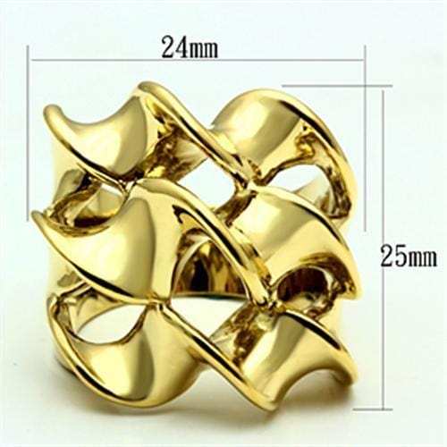 GL288 - IP Gold(Ion Plating) Brass Ring with No Stone - Alamode - Flyclothing LLC
