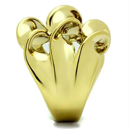 GL288 - IP Gold(Ion Plating) Brass Ring with No Stone - Alamode - Flyclothing LLC