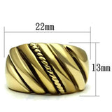 GL289 - IP Gold(Ion Plating) Brass Ring with Epoxy in Jet - Alamode - Flyclothing LLC