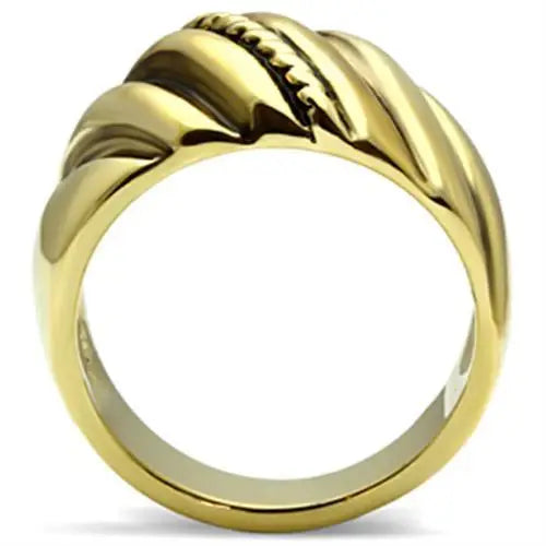 GL289 - IP Gold(Ion Plating) Brass Ring with Epoxy in Jet - Alamode - Flyclothing LLC