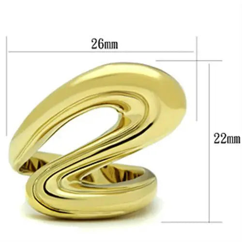 GL290 - IP Gold(Ion Plating) Brass Ring with No Stone - Alamode - Flyclothing LLC
