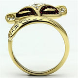 GL297 - IP Gold(Ion Plating) Brass Ring with Top Grade Crystal  in Multi Color - Alamode