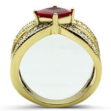 GL298 - IP Gold(Ion Plating) Brass Ring with AAA Grade CZ  in Ruby - Alamode