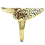GL304 - IP Gold(Ion Plating) Brass Ring with Top Grade Crystal in Multi Color - Alamode - Flyclothing LLC