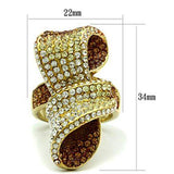 GL307 - IP Gold(Ion Plating) Brass Ring with Top Grade Crystal in Multi Color - Alamode - Flyclothing LLC