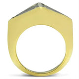 GL325 - IP Gold(Ion Plating) Brass Ring with Epoxy in Jet - Alamode - Flyclothing LLC