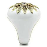 GL326 - IP Gold(Ion Plating) Brass Ring with Top Grade Crystal in Clear - Alamode - Flyclothing LLC