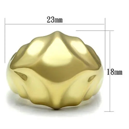 GL327 - IP Gold(Ion Plating) Brass Ring with No Stone - Alamode - Flyclothing LLC