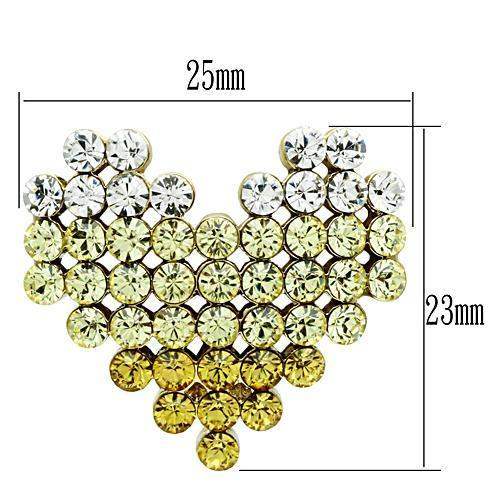 GL333 - IP Gold(Ion Plating) Brass Earrings with Top Grade Crystal in Multi Color - Alamode - Flyclothing LLC