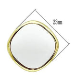 GL338 - IP Gold(Ion Plating) Brass Earrings with Synthetic Synthetic Glass in White - Alamode - Flyclothing LLC