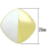 GL340 - IP Gold(Ion Plating) Brass Earrings with Epoxy in White - Alamode - Flyclothing LLC