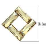 GL344 - IP Gold(Ion Plating) Brass Earrings with Top Grade Crystal in Topaz - Alamode - Flyclothing LLC
