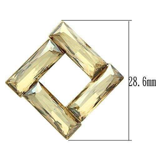GL344 - IP Gold(Ion Plating) Brass Earrings with Top Grade Crystal in Topaz - Alamode - Flyclothing LLC