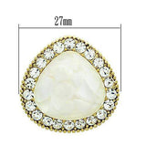 GL346 - IP Gold(Ion Plating) Brass Earrings with Synthetic Synthetic Stone in Clear - Alamode - Flyclothing LLC