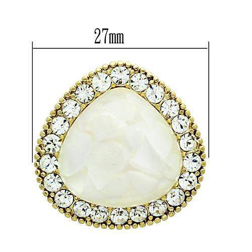 GL346 - IP Gold(Ion Plating) Brass Earrings with Synthetic Synthetic Stone in Clear - Alamode - Flyclothing LLC