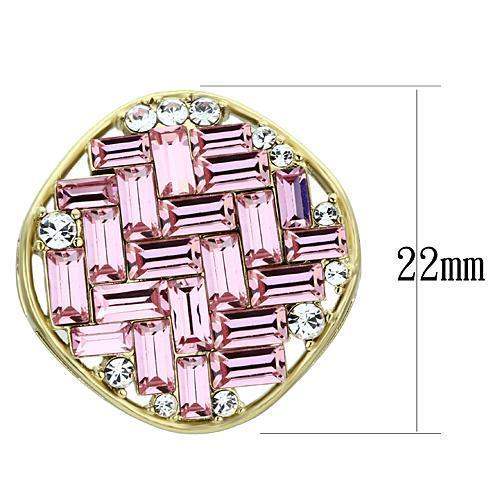 GL348 - IP Gold(Ion Plating) Brass Earrings with Top Grade Crystal in Rose - Alamode - Flyclothing LLC