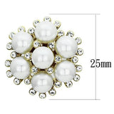 GL349 - IP Gold(Ion Plating) Brass Earrings with Synthetic Pearl in White - Alamode