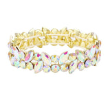 Glass Crystal Marquise Stone Cluster Stretch Bracelet - Madeline Love - Flyclothing LLC
