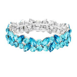 Glass Crystal Marquise Stone Cluster Stretch Bracelet - Madeline Love - Flyclothing LLC