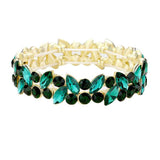 Glass Crystal Marquise Stone Cluster Stretch Bracelet - Madeline Love - Flyclothing LLC
