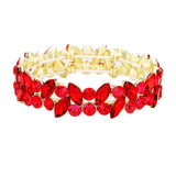 Glass Crystal Marquise Stone Cluster Stretch Bracelet - Madeline Love - Flyclothing LLC