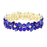 Glass Crystal Marquise Stone Cluster Stretch Bracelet - Madeline Love - Flyclothing LLC