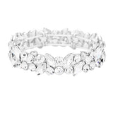 Glass Crystal Marquise Stone Cluster Stretch Bracelet - Madeline Love - Flyclothing LLC