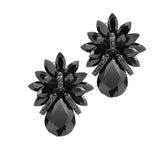 Glass Crystal Petal Teardrop Clip On Earrings - Madeline Love - Flyclothing LLC