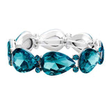Glass Crystal Teardrop Accented Stretch Bracelet - Madeline Love - Flyclothing LLC