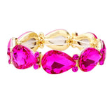 Glass Crystal Teardrop Accented Stretch Bracelet - Madeline Love - Flyclothing LLC