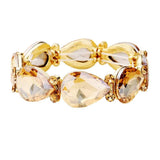 Glass Crystal Teardrop Accented Stretch Bracelet - Madeline Love - Flyclothing LLC