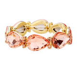 Glass Crystal Teardrop Accented Stretch Bracelet - Madeline Love - Flyclothing LLC