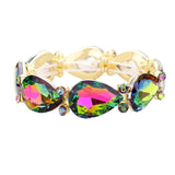 Glass Crystal Teardrop Accented Stretch Bracelet - Madeline Love - Flyclothing LLC