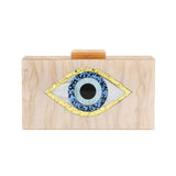 Glittered Evil Eye Celluloid Acetate Clutch Crossbody Bag - Madeline Love - Flyclothing LLC